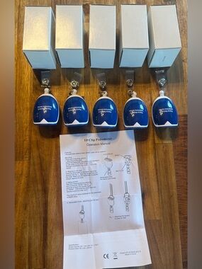 5 I.D.Blue Clip Pedometer Badge Reel-New in Box